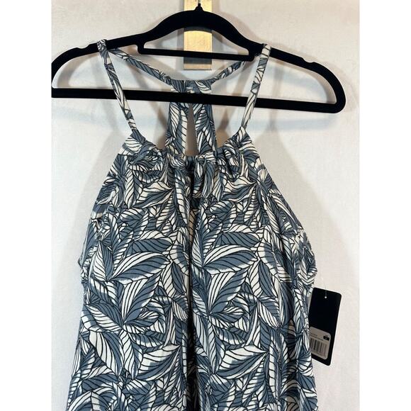 NWT Eddie Bauer Women L Sleeveless Harmony Dress Ombre Blue Simple Palm C6 - Picture 5 of 11